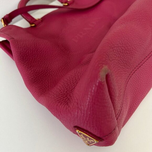 Authentic Prada Large Leather Tote Bag with Strap - Picture 6 of 14